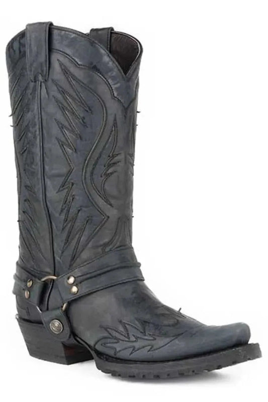 Stetson Midnight Maverick Biker (Black) - Men's Cowboy Boot