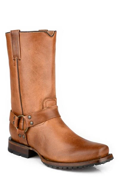 Stetson Heritage Harness (Brown) - Men's Biker Boot
