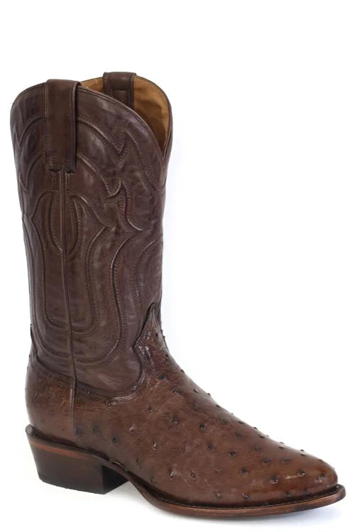 Stetson Chisholm (Brown) - Men's Ostrich Cowboy Boot