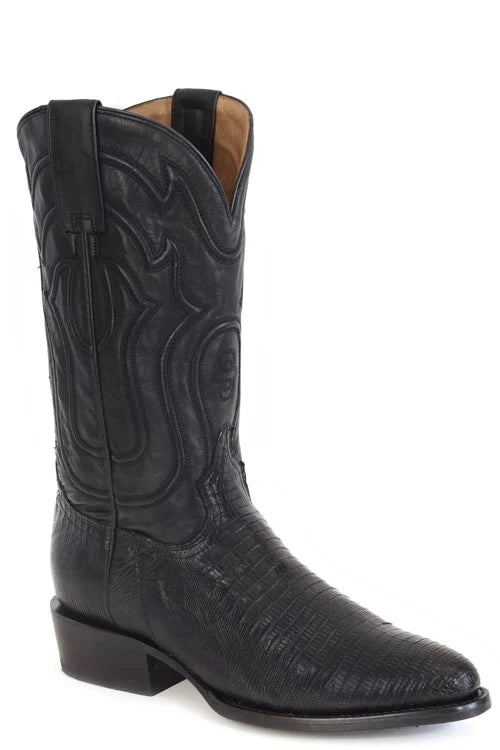 Stetson Wayne (Black) - Men's Lizard Cowboy Boot