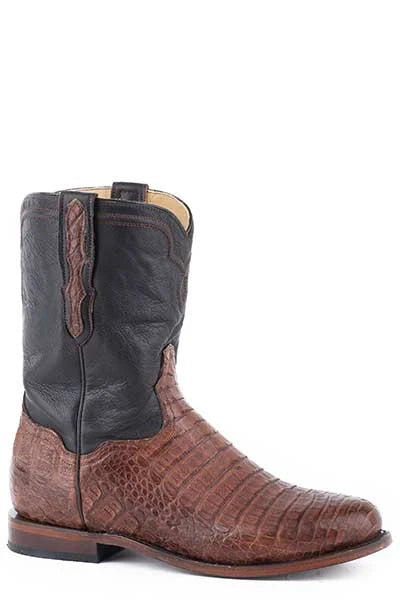 Stetson Puncher Exotic (Brown) - Men's Caiman Cowboy Boot