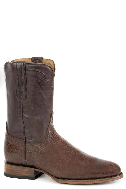Stetson Clay (Brown) - Men's Ostrich Cowboy Boot