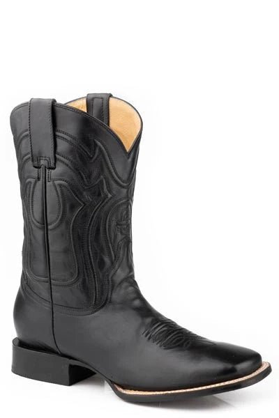 Stetson Garrett Stockman Heel (Black) - Men's Cowboy Boot