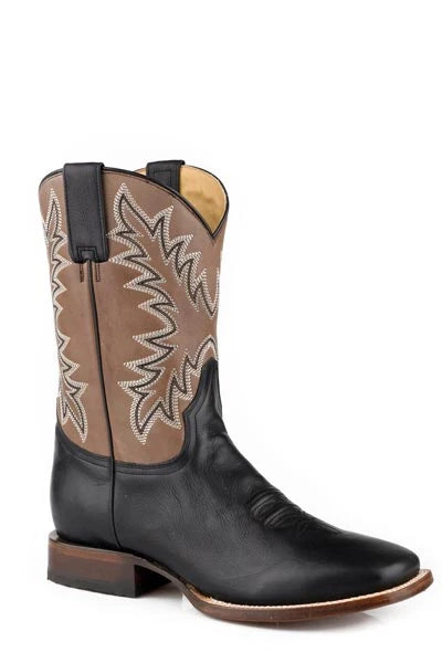 Stetson Cole (Black/Tan) - Men's Cowboy Boot