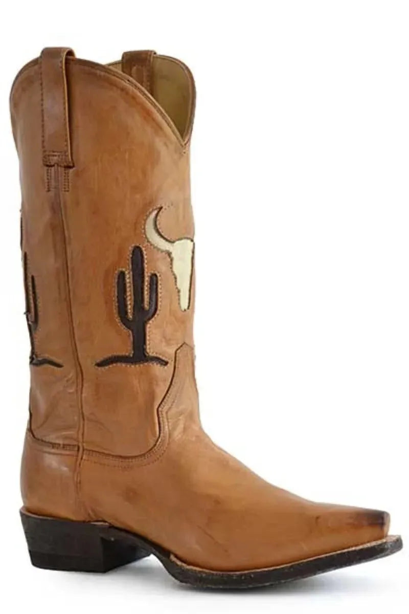 Stetson Tucson (Tan) - Women's Leather Cowgirl Boot