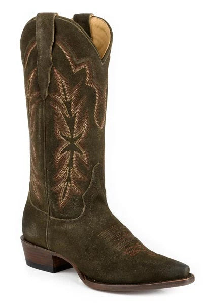 Stetson Casey (Brown) - Women's Suede Leather Cowgirl Boot
