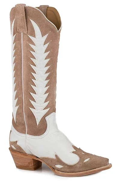 Stetson Beth (Tan) - Women's Suede Leather Cowgirl Boot