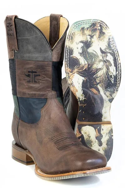 Tin Haul Blocks - Men's Leather Cowboy Boot