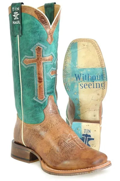 Tin Haul Crucifix - Women's Leather Cowgirl Boot