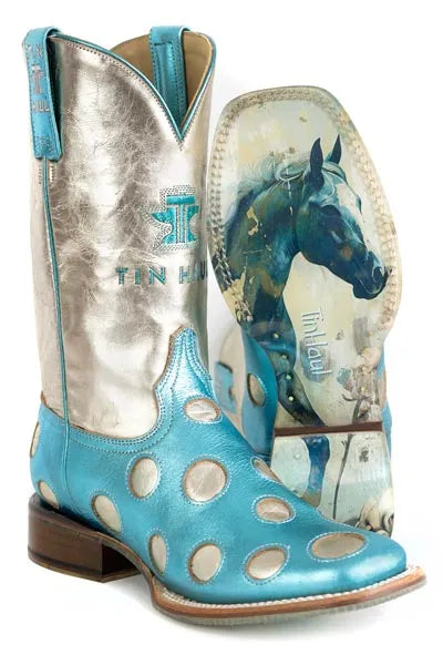 Tin Haul Polka Dot Diva - Women's Leather Cowgirl Boot