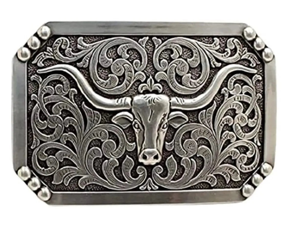 Nocona Longhorn Rectangle - Belt Buckle