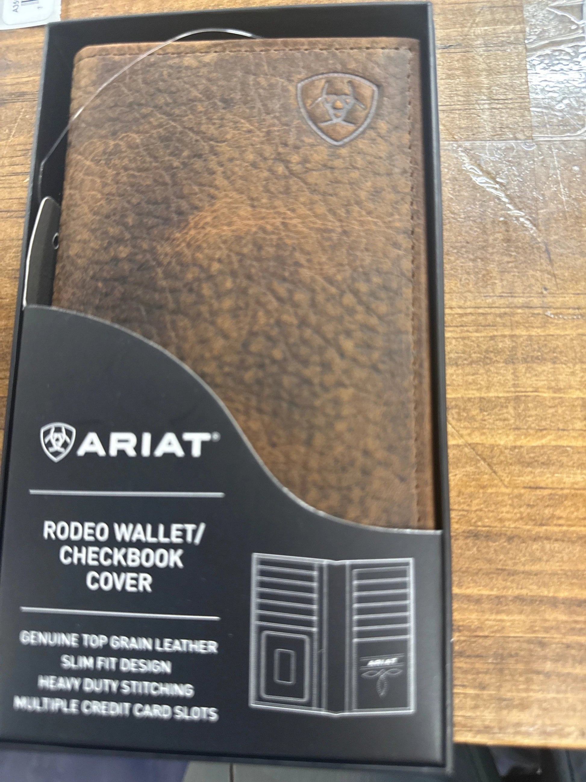 Ariat Brown Rodeo Wallet Western Style Card Holder for Everyday Use Travel Easy Access by Wild West Outfitters