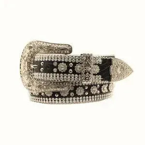 3D Flower Girl Gator Leather Belt - Womens Belt