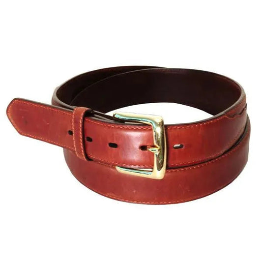 3D Smooth Leather Belt (Brown -1013)-Mens Belt