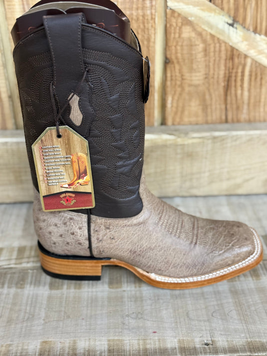 Exotic Los Altos Smooth Ostrich Moka Wide Square Toe