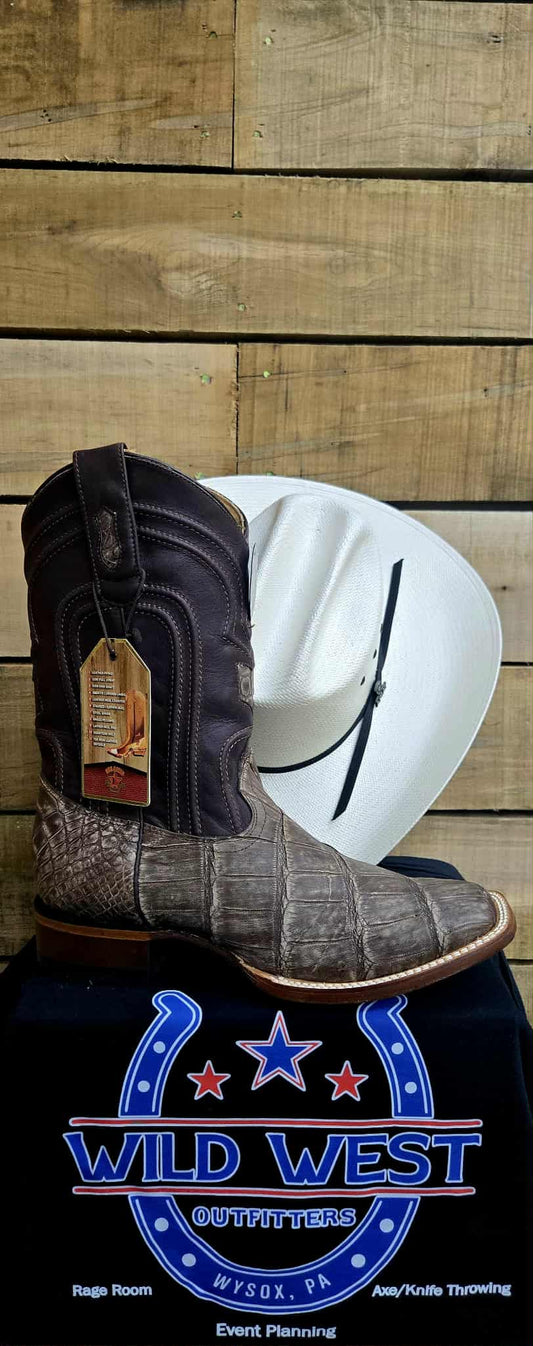 Exotic Los Altos Sanded Brown Alligator Belly Men’s Cowboy Boots
