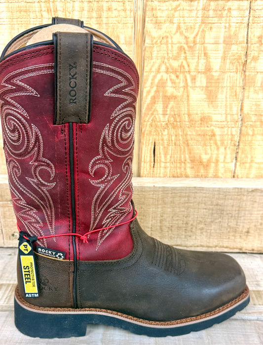 Rocky Women’s Steel Toe Water Proof Slip On Work Boot