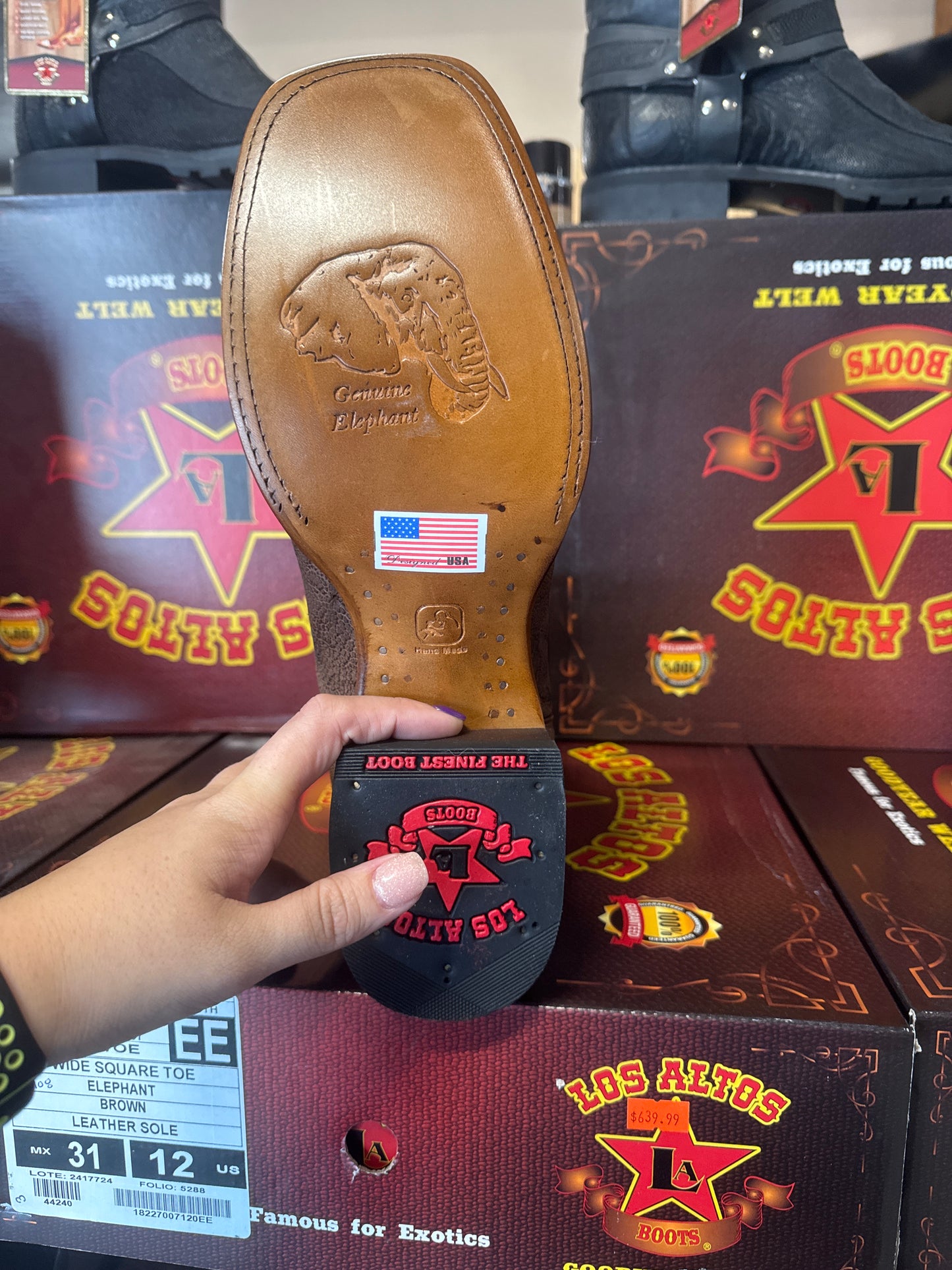 Exotic Los Altos Elephant Men's Cowboy Boots