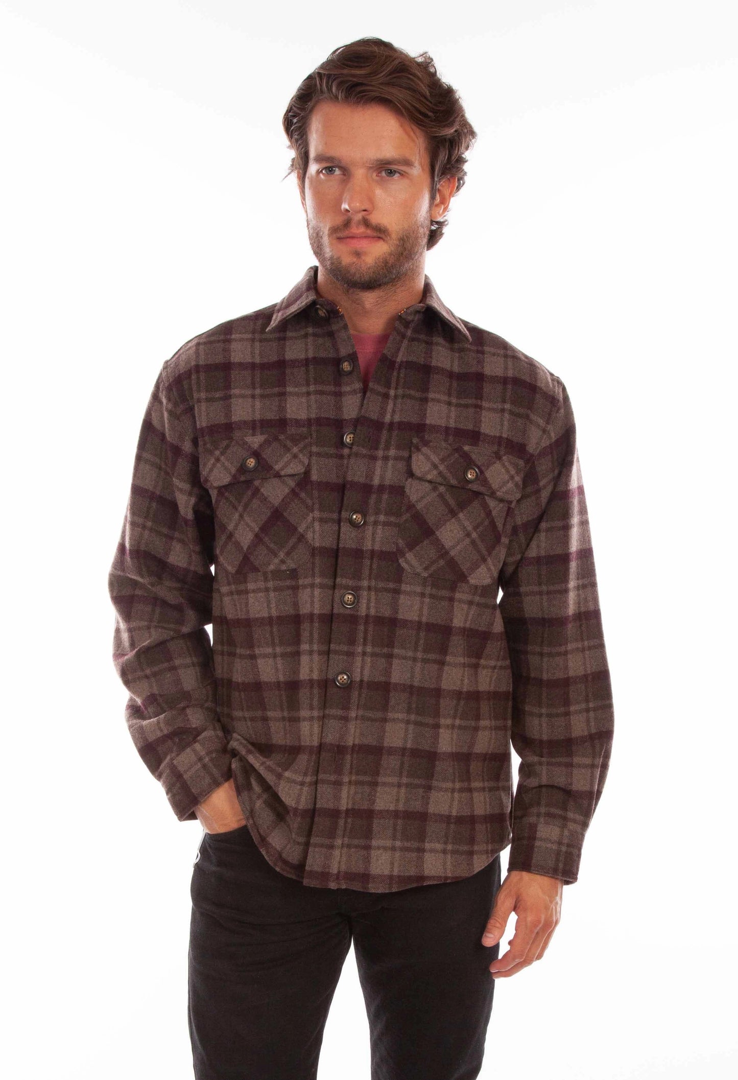 Scully Ironwood - Men's Western Wool Flannel Shirt