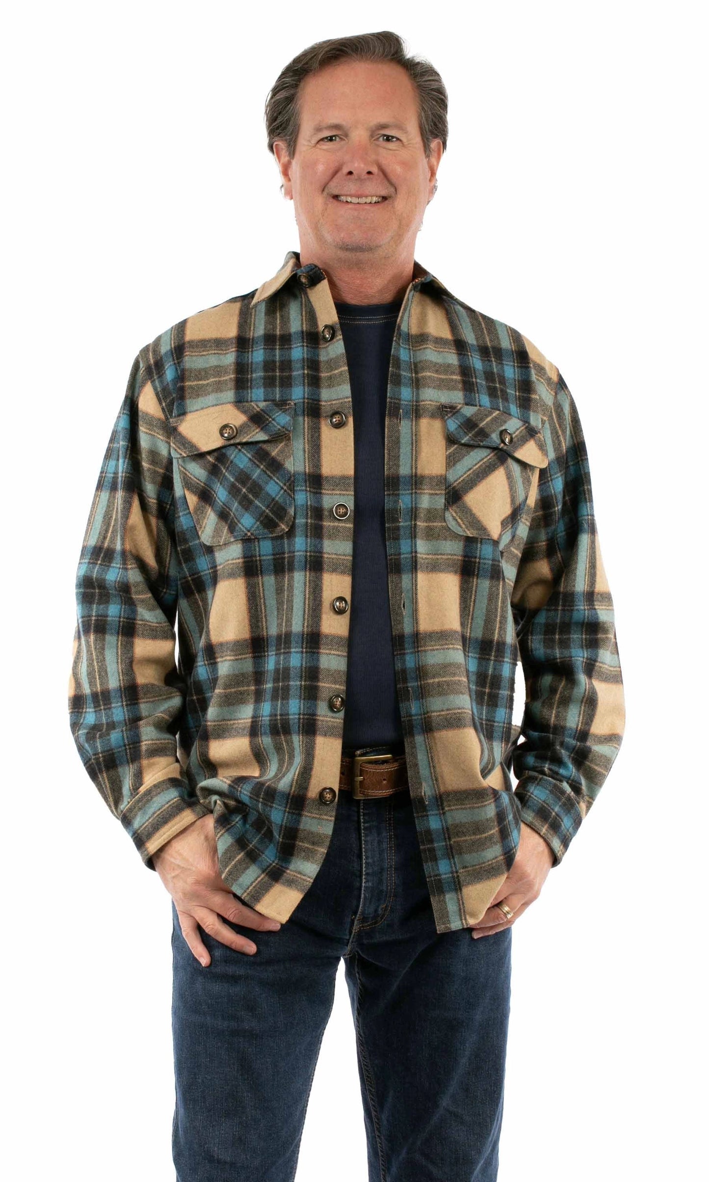 Scully Boulder Ridge - Men's Western Wool Flannel Shirt