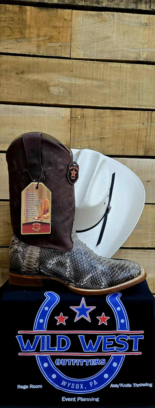 Exotic Los Altos Rustic Brown Python Square Toe