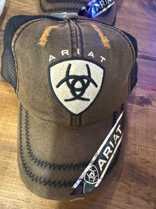 Ariat Brown Hat For Men And Women Premium Western Cowboy Style Sun Hat With Wide Brim by Wild West Outfitters