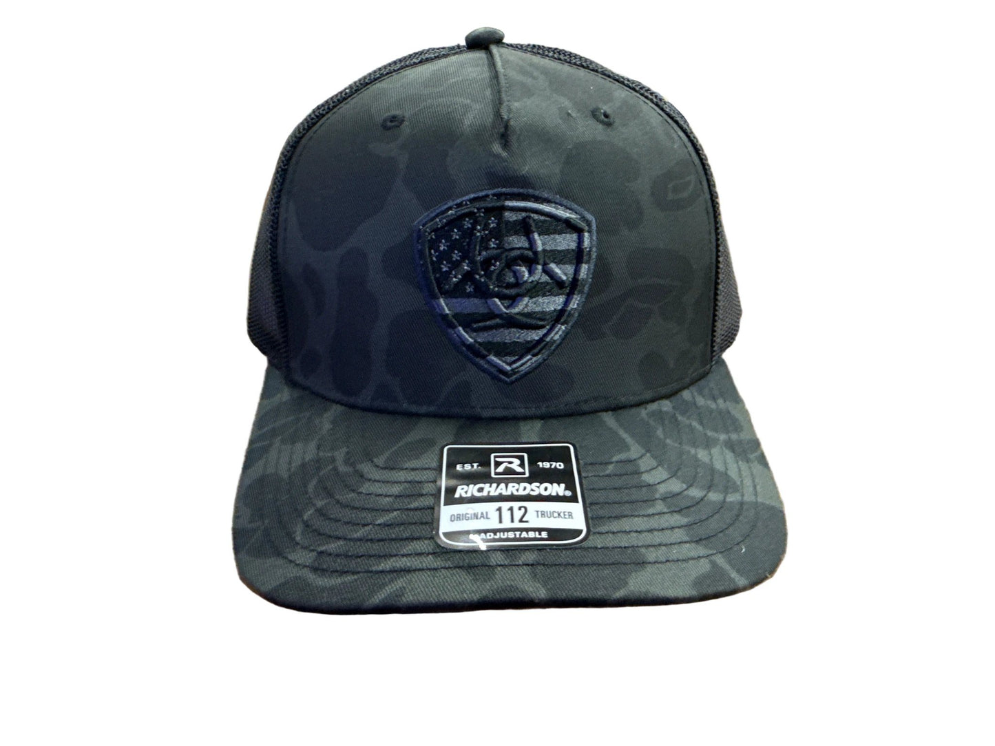 Ariat Camouflage Flag Shield Cap for Men Adjustable Strap Hat Western Outdoor Gear by Wild West Outfitters