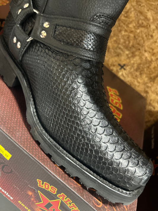 Exotic Los Altos Python Biker Boots