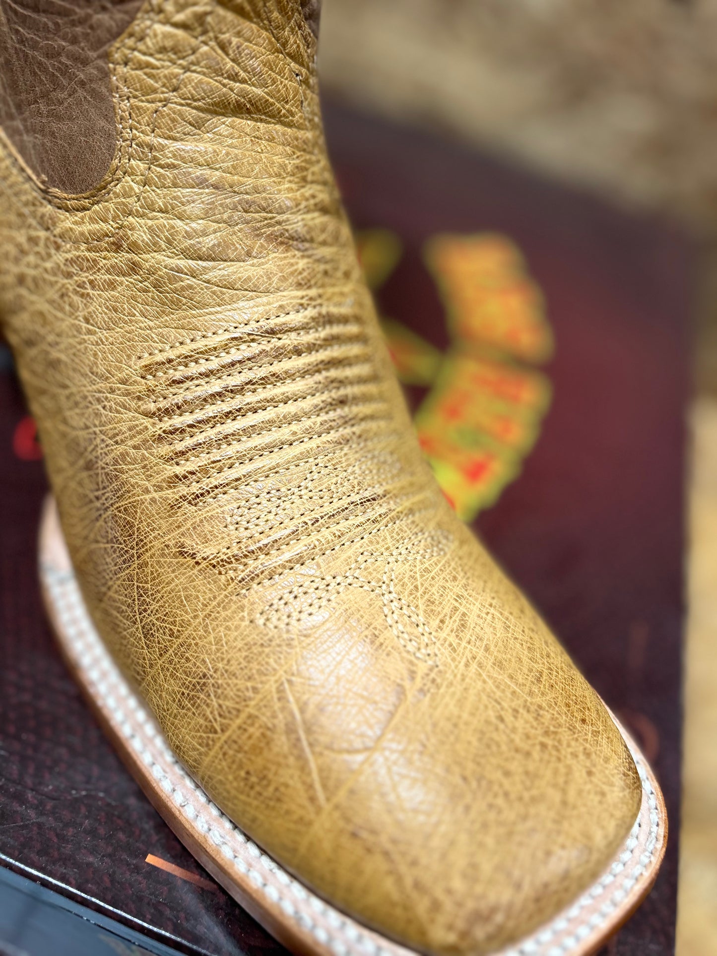 Exotic Los Altos Amber Smooth Ostrich Cowboy Boots