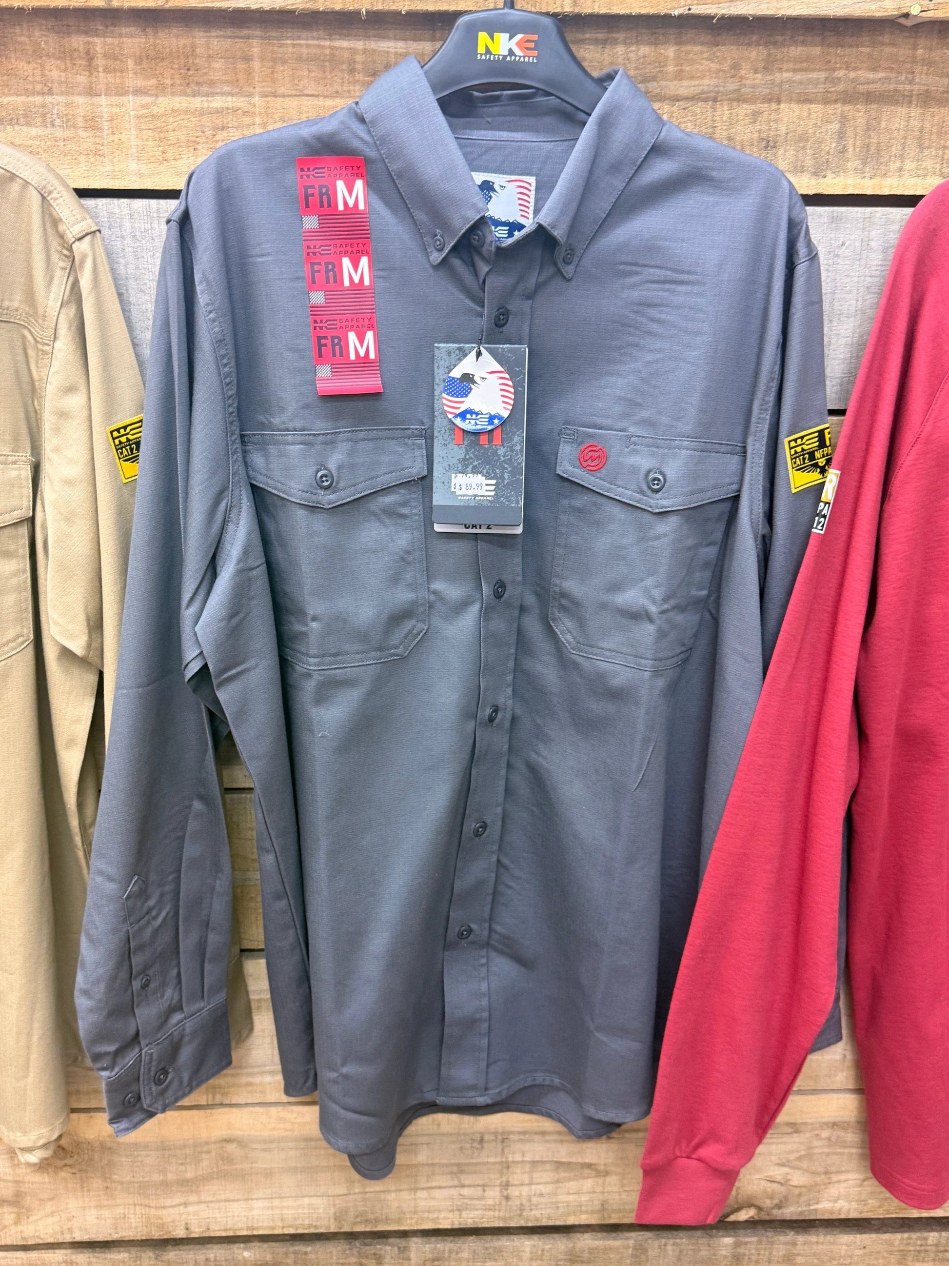 NKE CAT 2 Fire Resistant Pearl Snap Button Up Shirts For Industrial Jobs Heat Sparks Protection FR by Wild West Outfitters