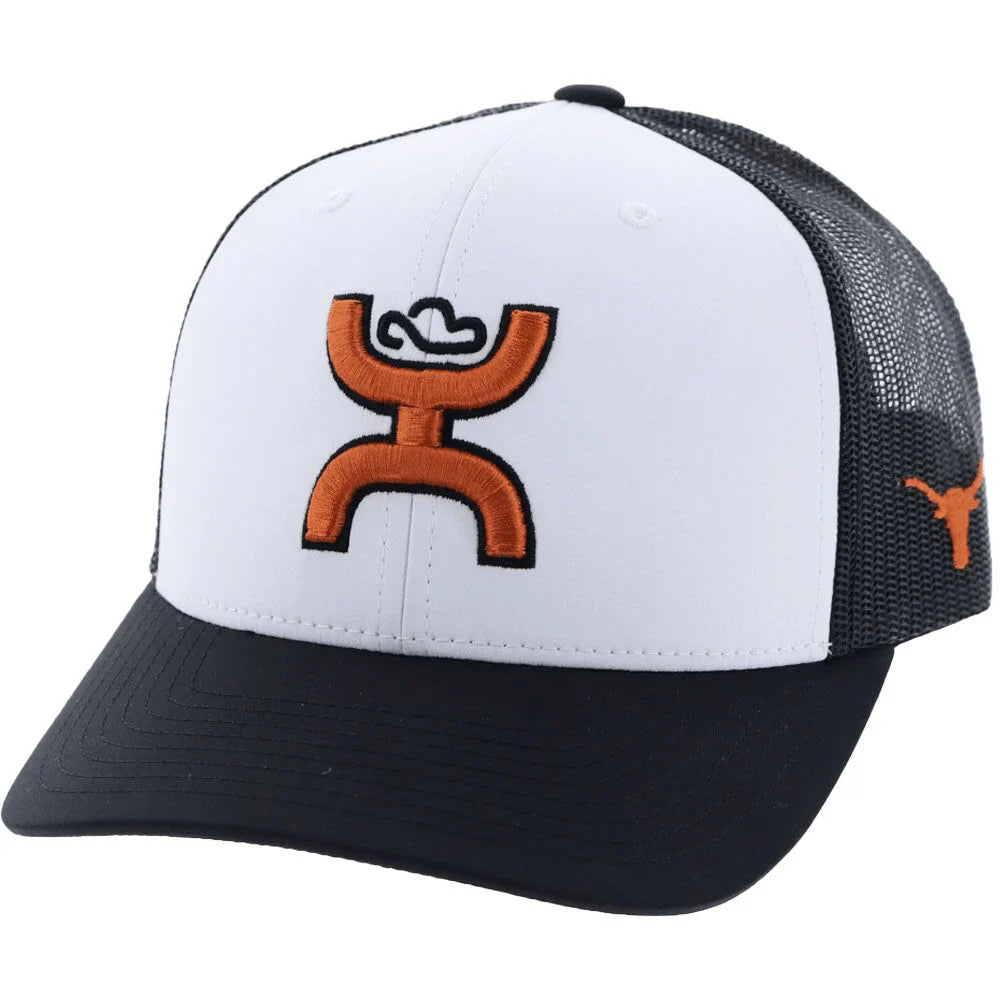 HOOey University of Texas Longhorns (Black/White/ Burnt Orange) - Trucker Cap