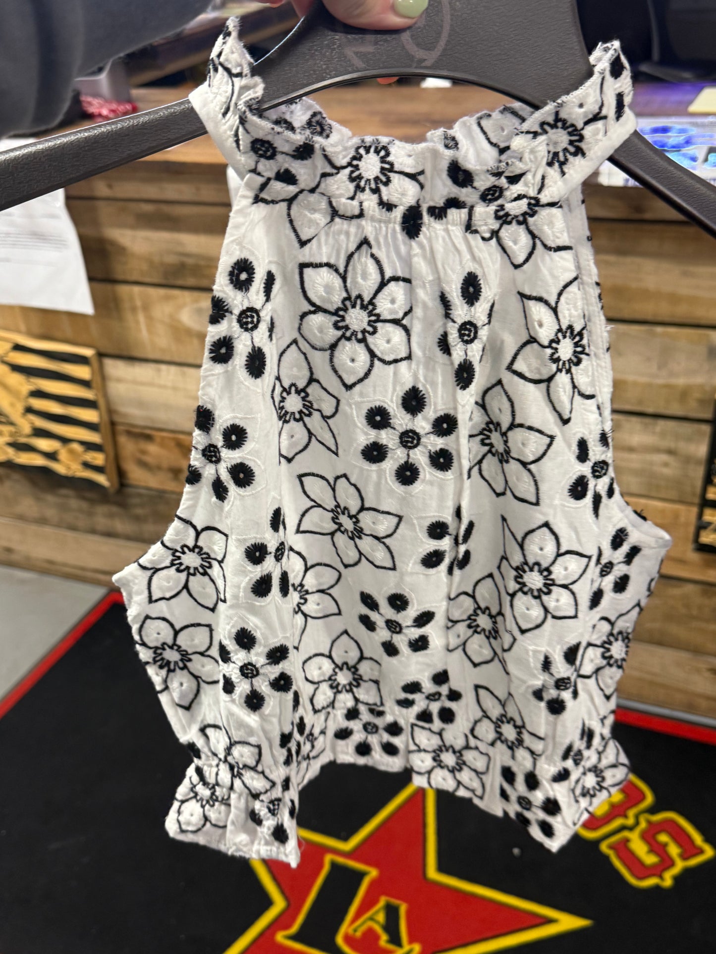 Roper Black/White Halter Top