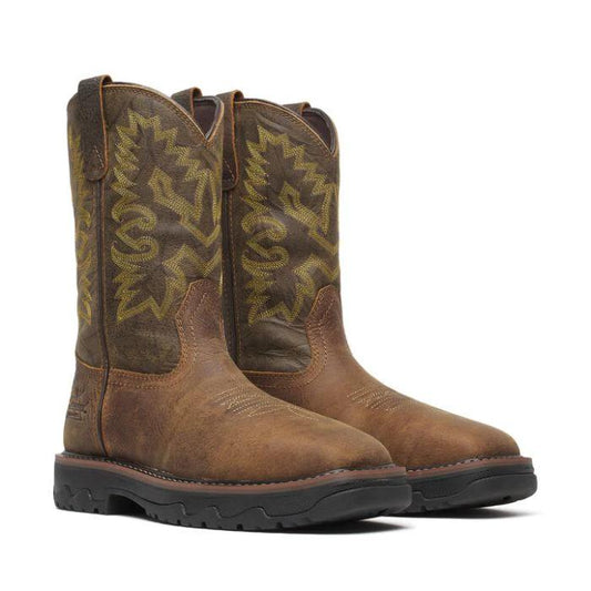 Thorogood 11 Inch Buffalo Ridge Series Nano Toe Work Boot Brown Sage Leather Waterproof PU Midsole Rubber Outsole by Wild West Outfitters