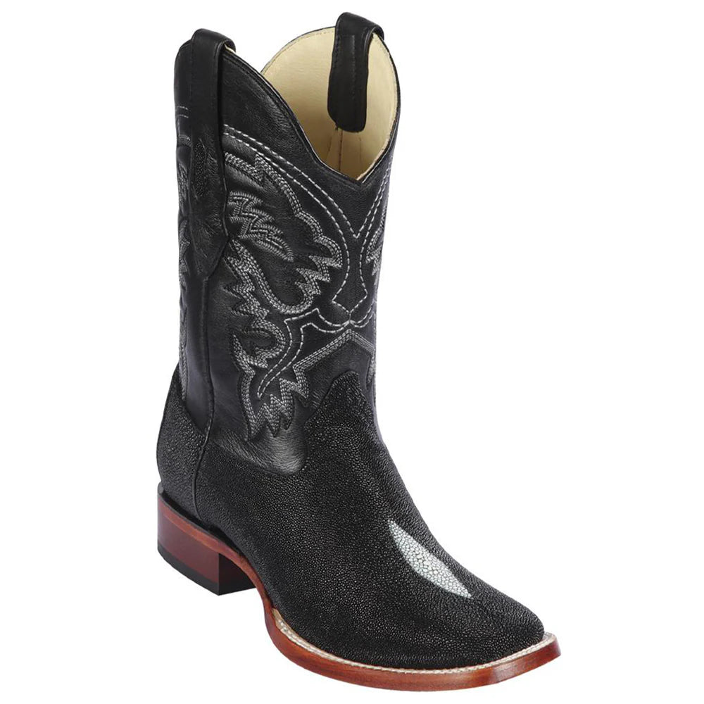 Exotic Los Altos Single Stone Black Stingray Men’s Cowboy Boots