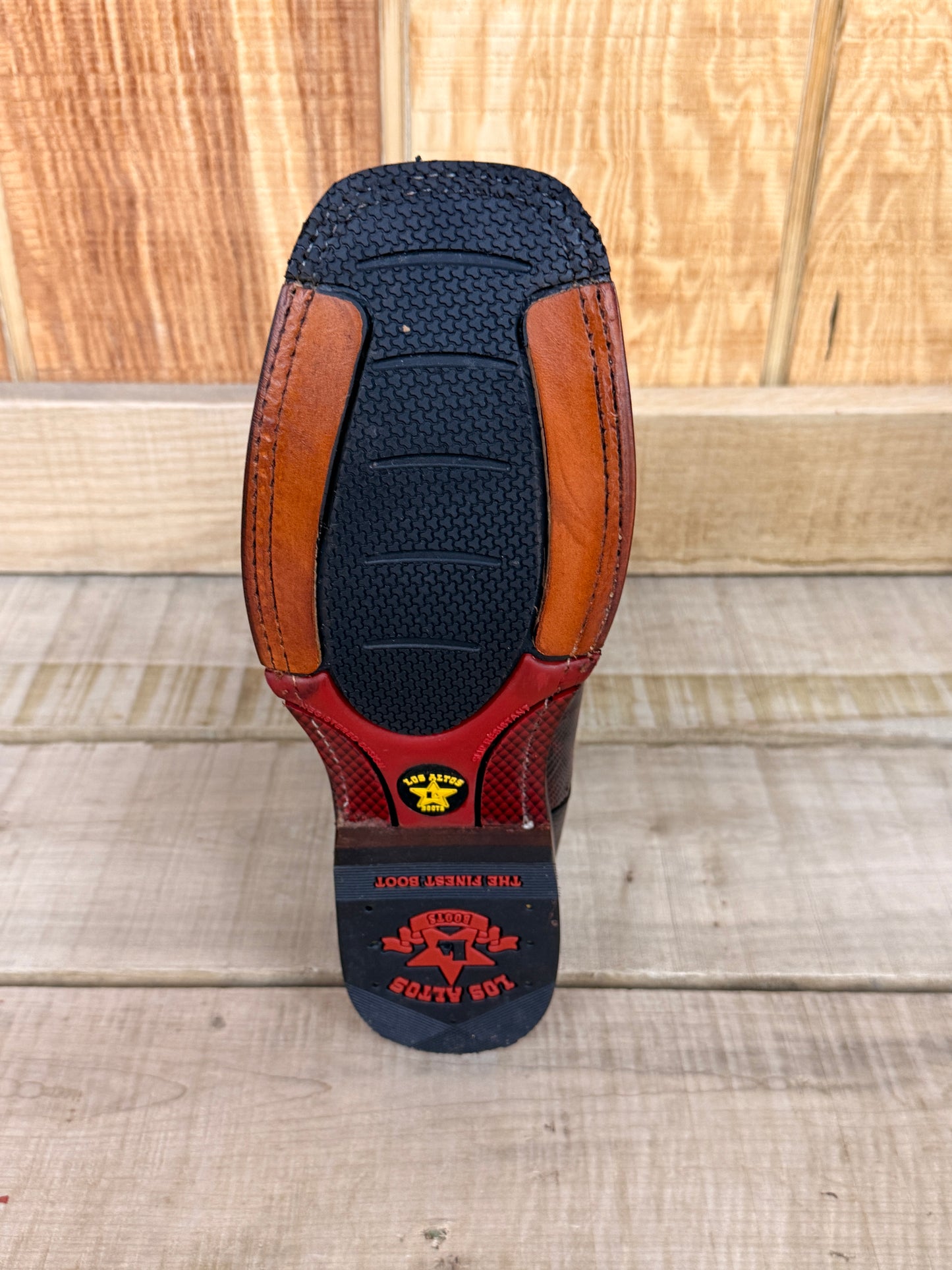 Exotic Los Altos Black Cherry Lizard Wide Square Toe Rubber Sole Cowboy Boots