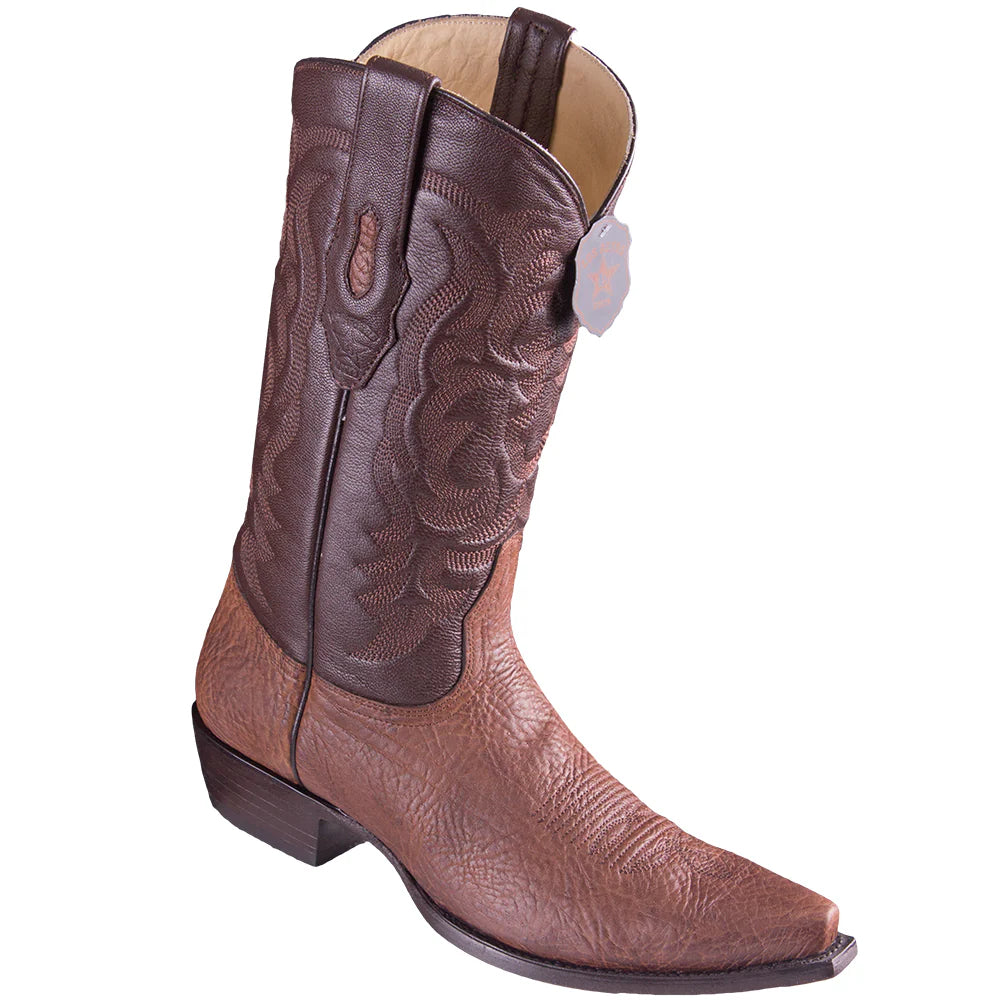 Los Altos Bull Shoulder Brown Men's Snip Toe Cowboy Boots