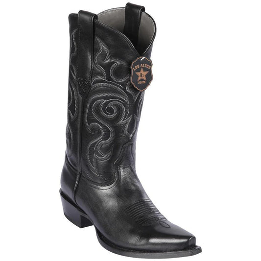 Los Altos Bull Shoulder Black Men's Snip Toe Cowboy Boots