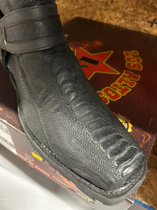 Exotic Los Altos Ostrich Leg Biker Boot