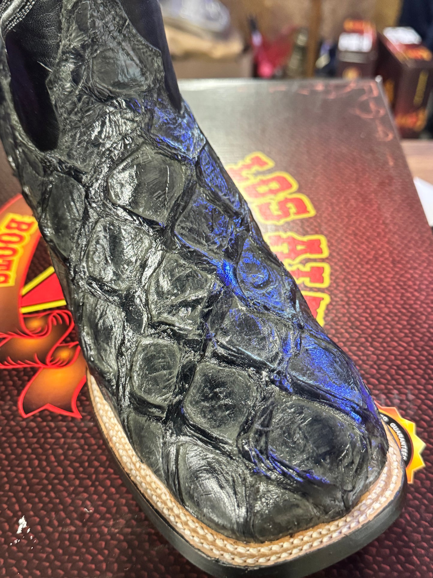 Exotic Los Altos Black Inverted Pirarucu Boots