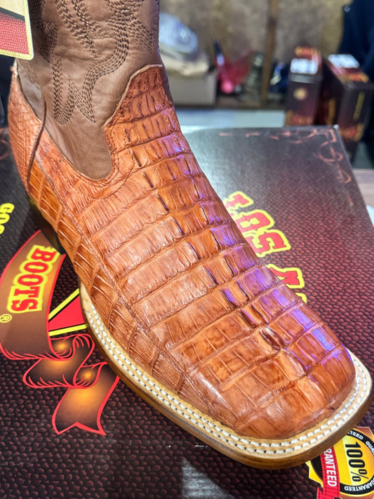 Exotic Los Altos Cognac Caiman Tail Boots