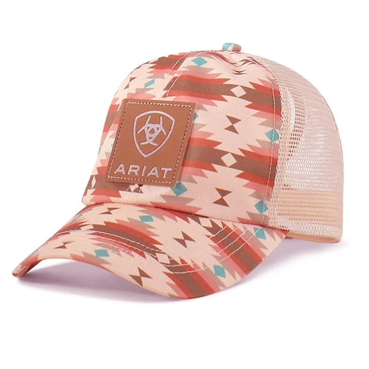 Ariat Aztec Print (Pink) - Women's Ponyflow Trucker Cap
