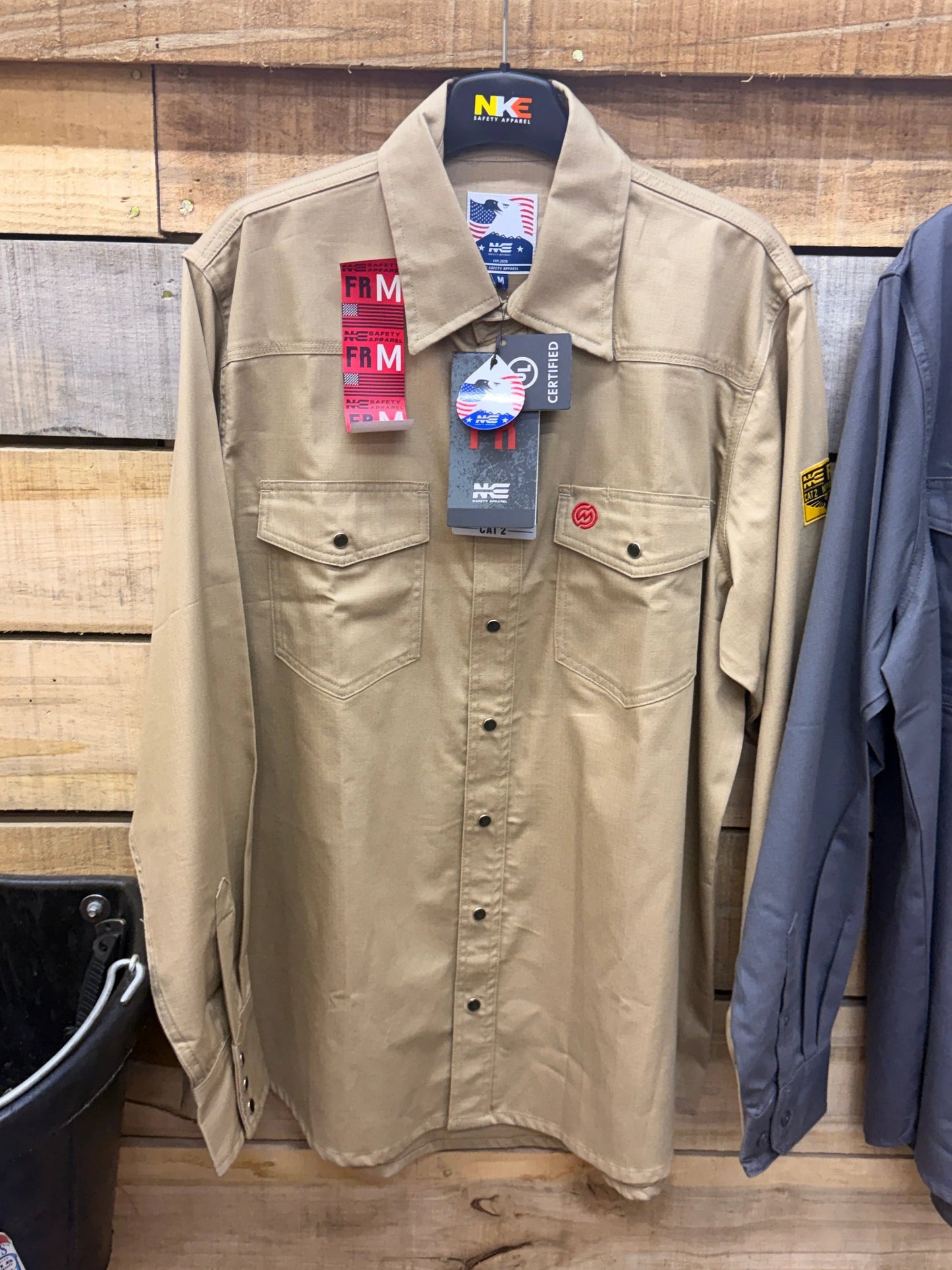 NKE CAT 2 Fire Resistant Pearl Snap Button Up Shirts For Industrial Jobs Heat Sparks Protection FR by Wild West Outfitters
