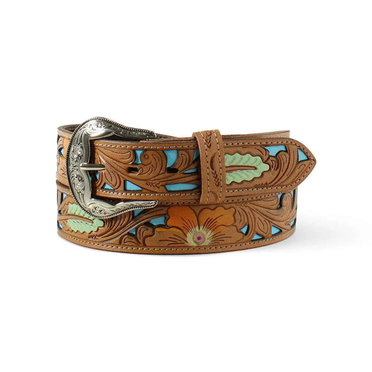 Ariat Floral Hand Painted- Womans Leather Belt (Closeout)