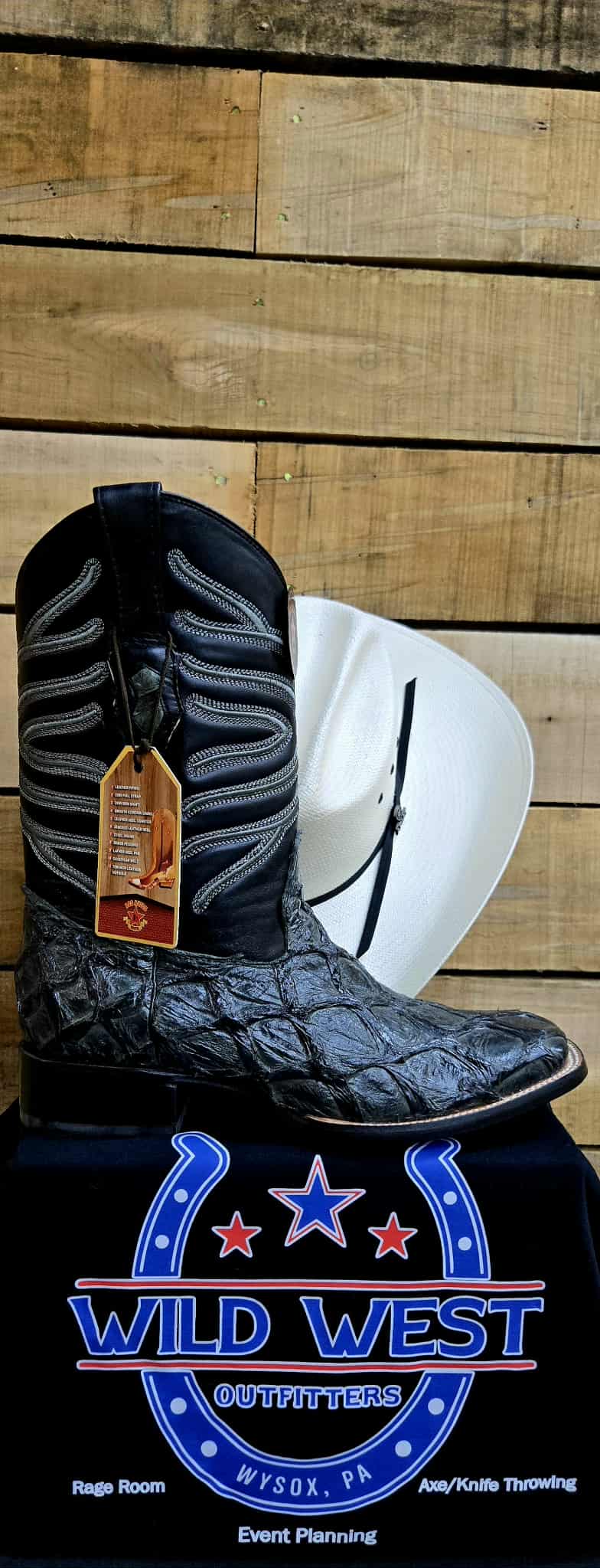 Exotic Los Altos Black Inverted Pirarucu Boots