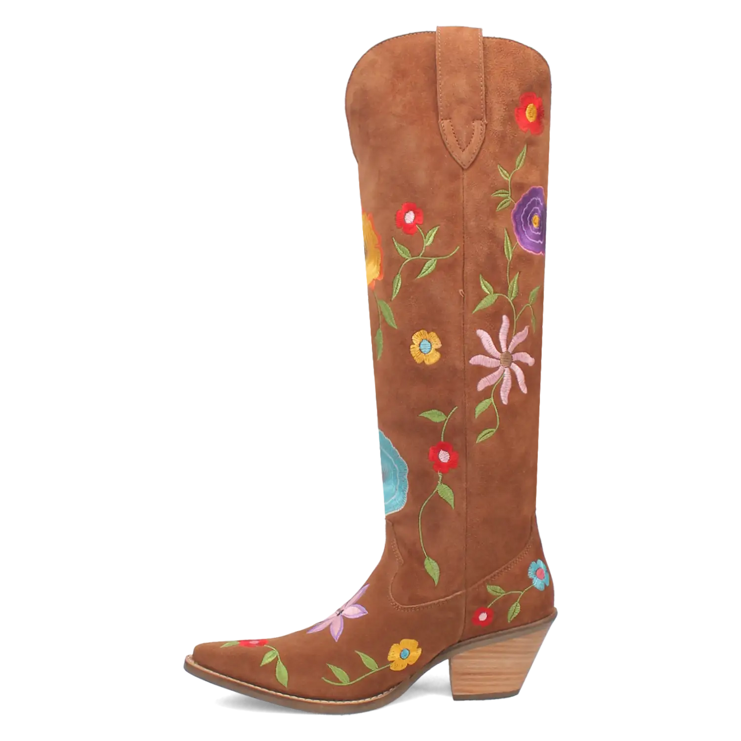 Dingo Flower Power - Women's Suede Leather Cowgirl Boots