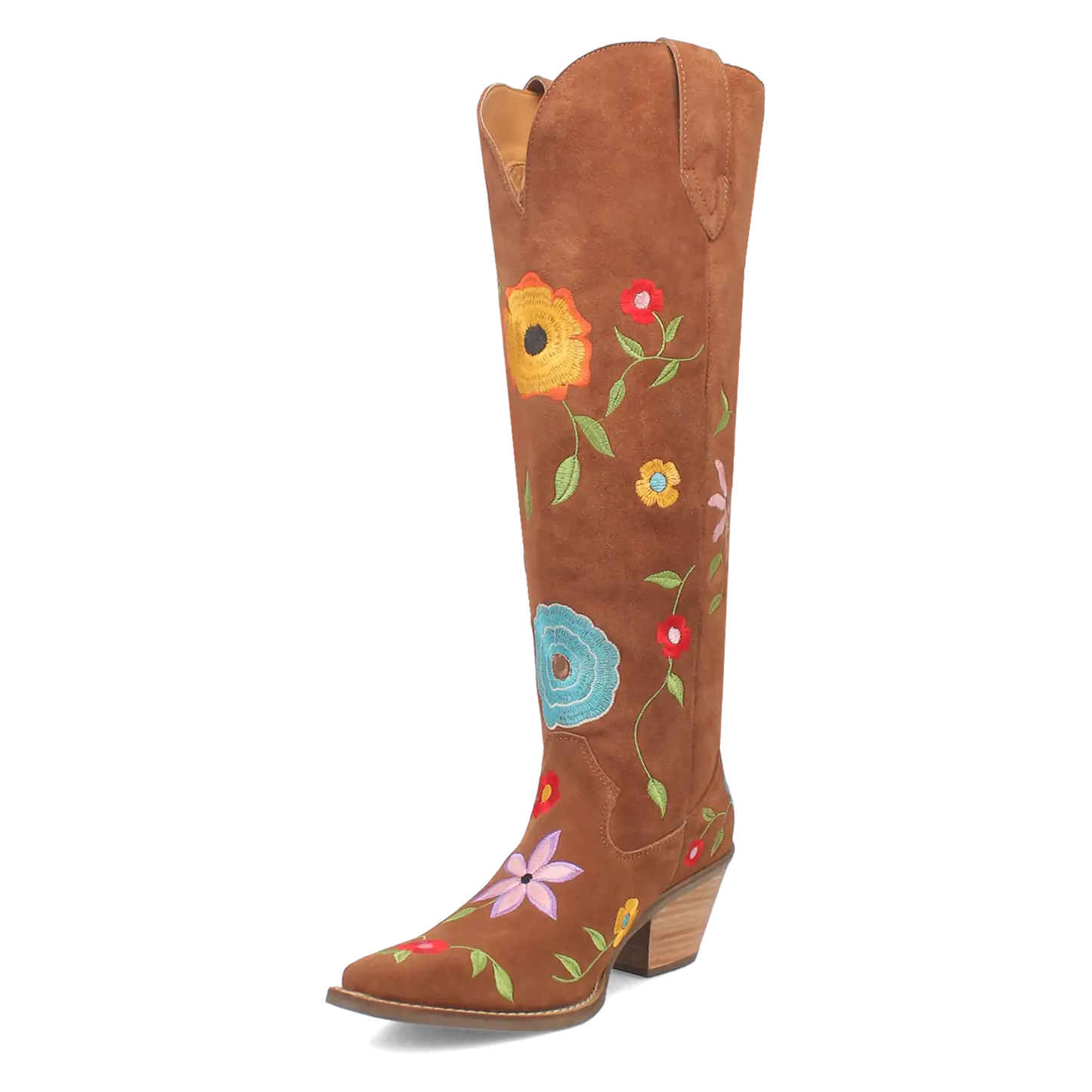 Dingo Flower Power - Women's Suede Leather Cowgirl Boots