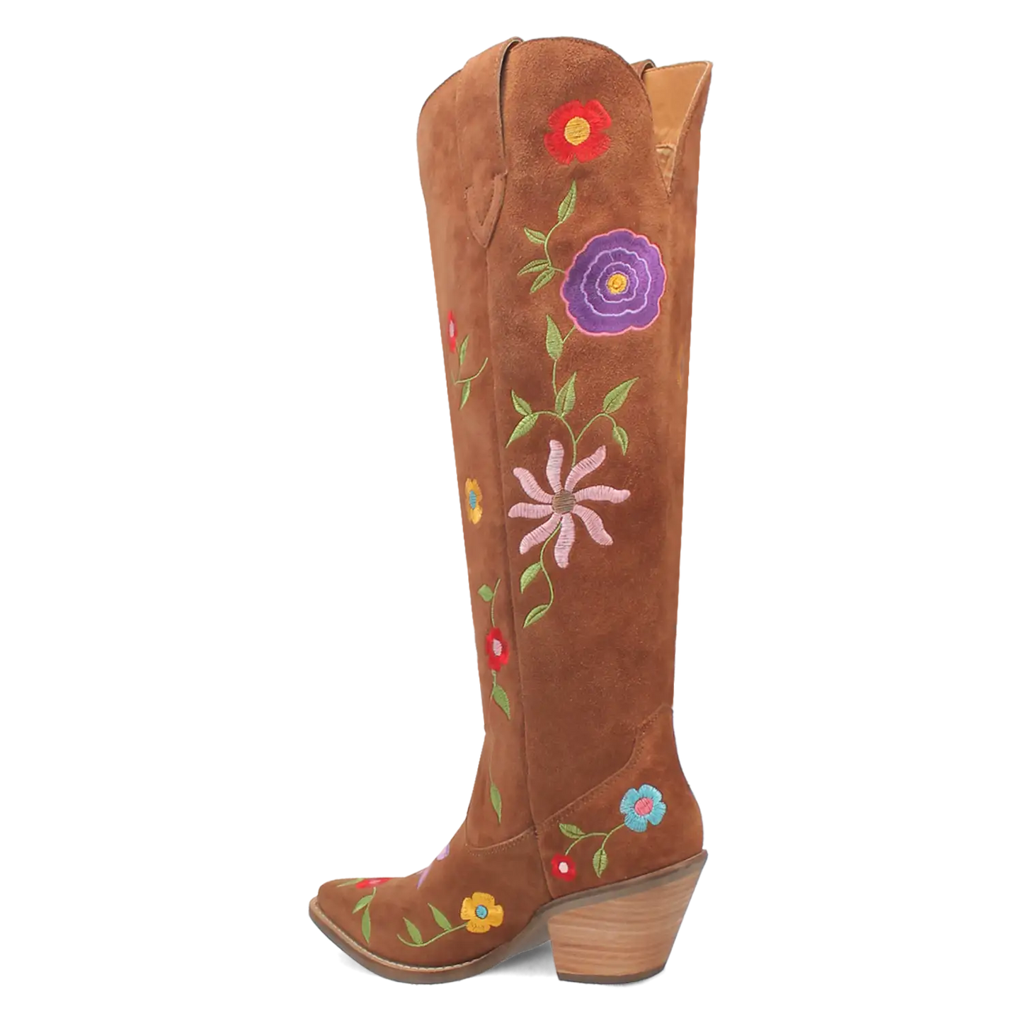 Dingo Flower Power - Women's Suede Leather Cowgirl Boots