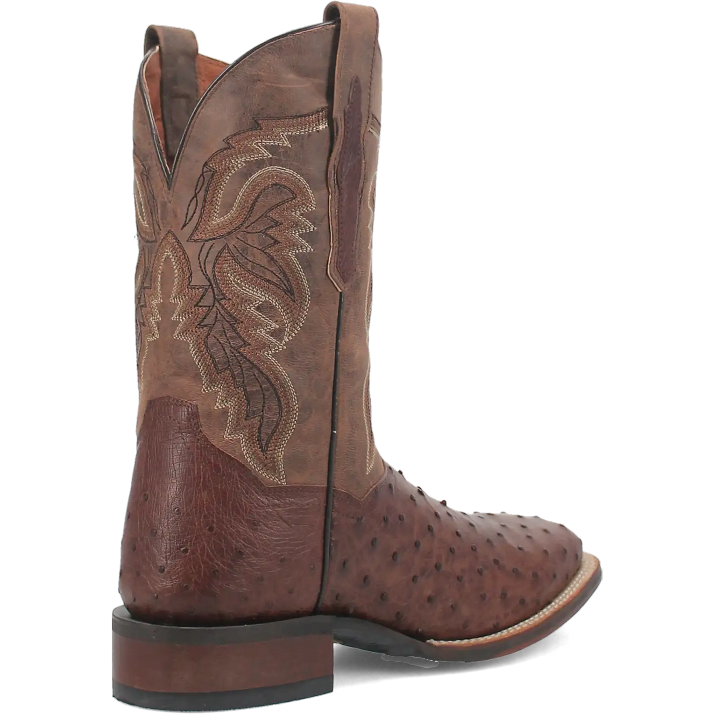 Dan Post Alamosa (Chocolate/Brown) - Men's Ostrich Skin Leather Cowboy Boots