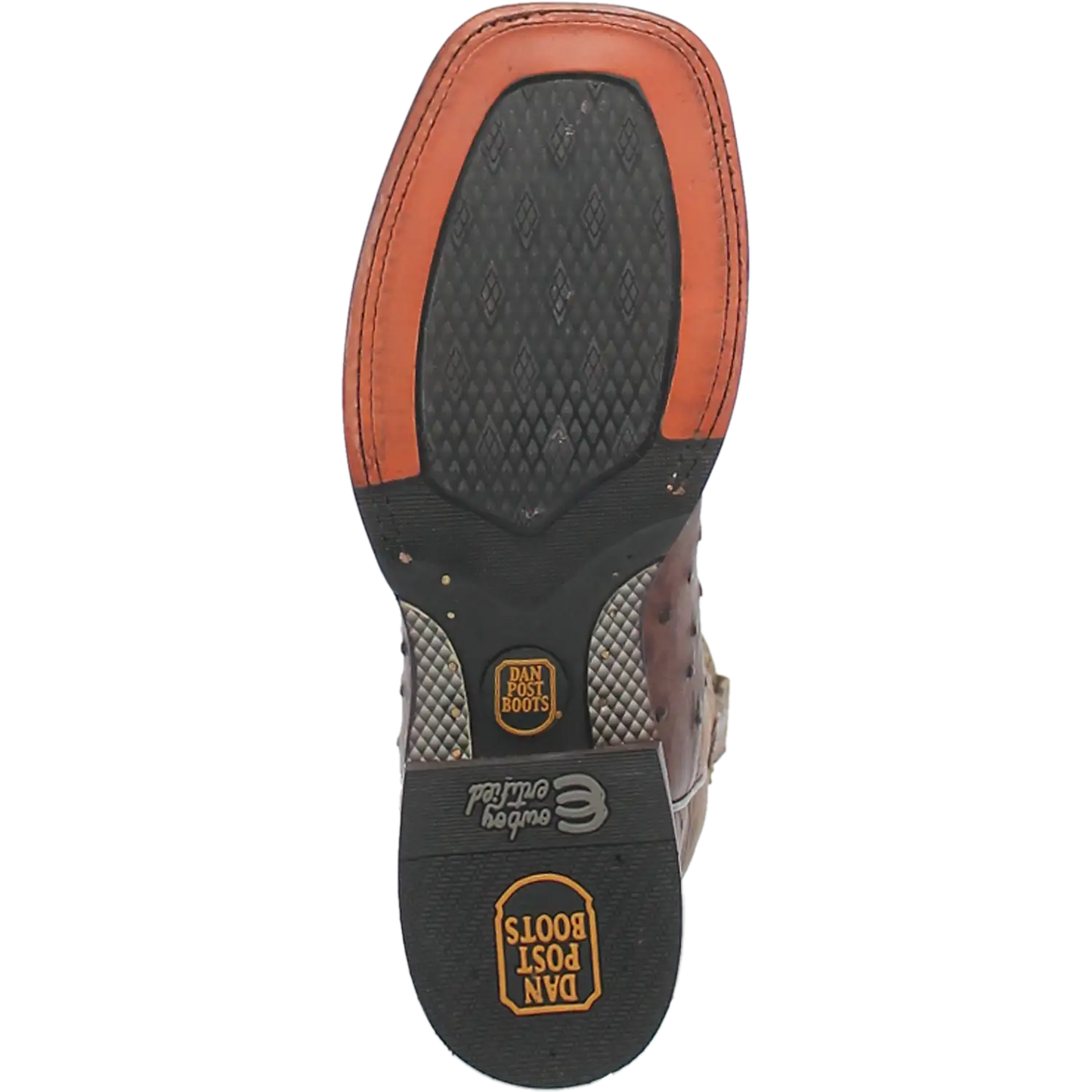 Dan Post Alamosa (Chocolate/Brown) - Men's Ostrich Skin Leather Cowboy Boots