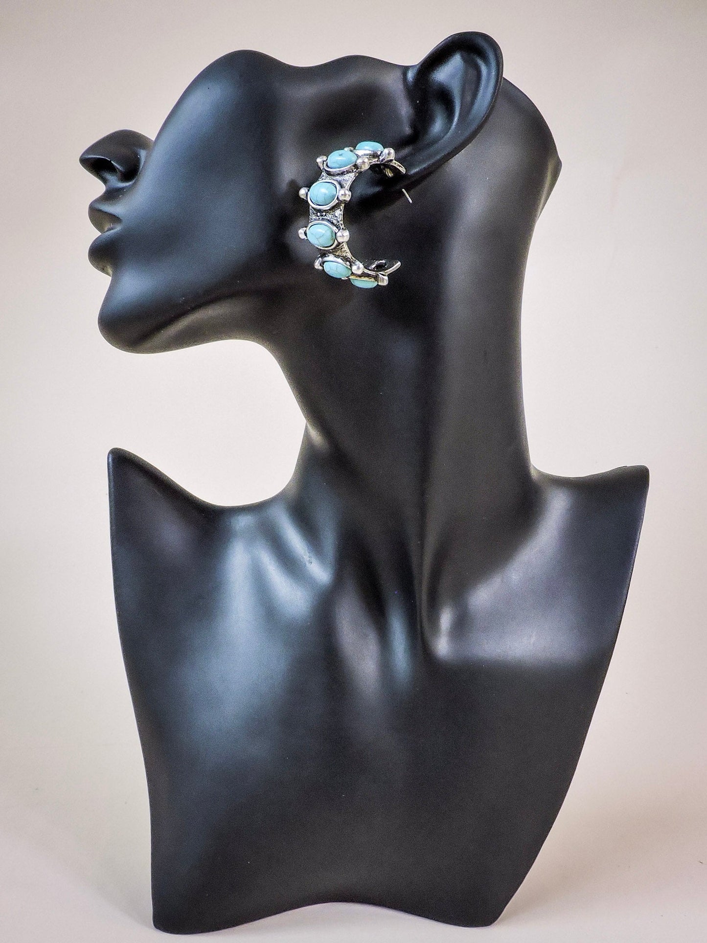 Houston Bubble Stud Hoop Fashion Earring - Silver